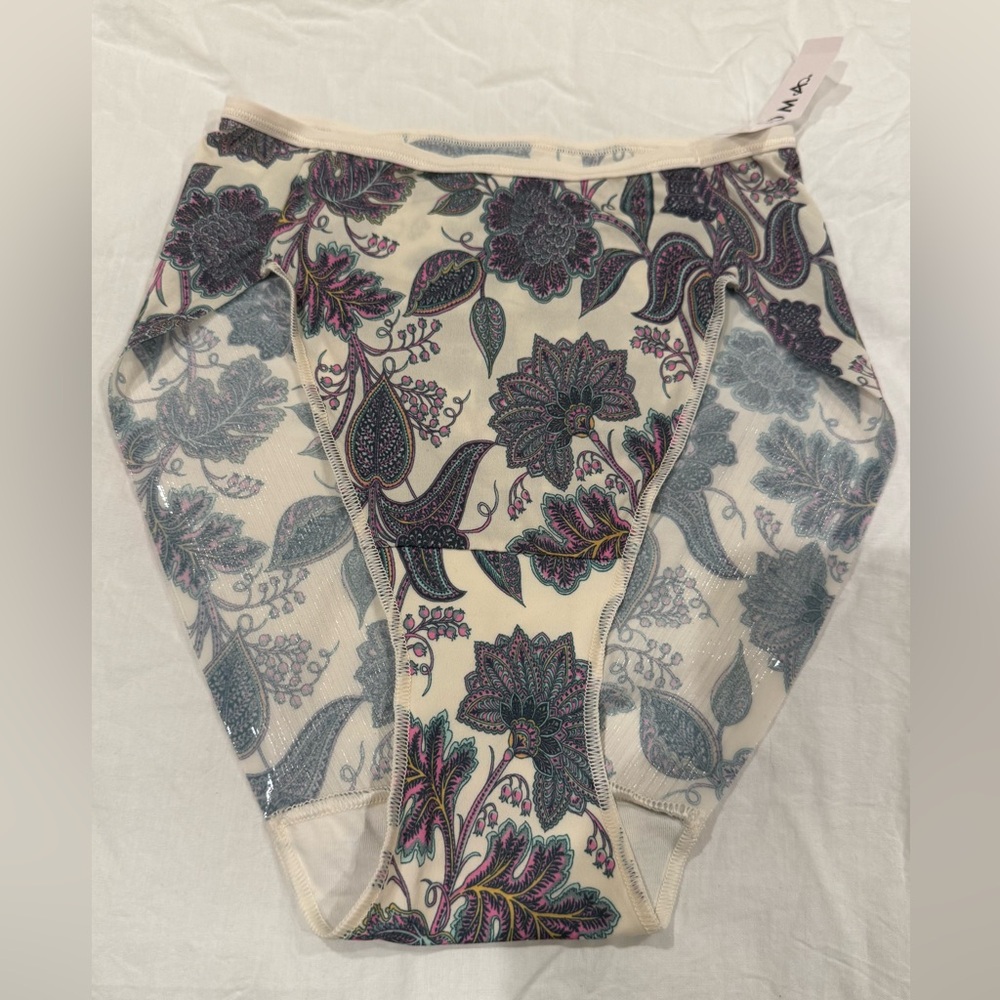 SOMA VANISHING EDGE MICROFIBER HIGH LEG- SZ S, FLOURISH FLORAL M CHMPGNE. NWT